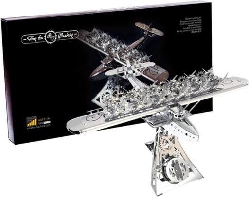 [T4M-38059] Time for Machine - Mighty Dornier 3D - Construction mécanique en métal (190 pces) - 265x220x150 mm (y compris lime, pince, gants et chiffon à polir) 