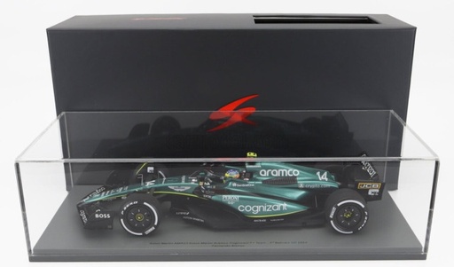 [SPA-SC18 954] Spark - Aston Martin AMR23 F1 Team - #14 - F. Alonso - 7ème British GP 2023 - 1/18  (y compris vitrine présentation)