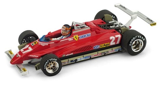 [BR-R272-CH] Brumm - Ferrari 126 C2 - Grand Prix de LongBeach 1982 - Gilles Villeneuve #27  (avec pilote) - 1/43