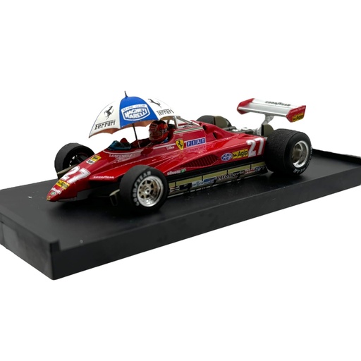 [BR-R593-CHU] Brumm - Ferrari 126 C2 - Grand Prix du Brésil 1982 - Gilles Villeneuve #27  (avec pilote et ombrelle) - 1/43