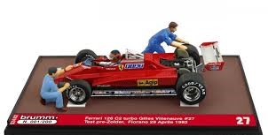 [BR-S24/02] Brumm - Ferrari 126 C2 - Test à Fiorano Pre-Zolder - 1982 - Gilles Villeneuve #27 (avec pilote et mécaniciens) - 1/43 - Edition limitée N° xxx/200