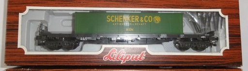 [LIL-202 15] Liliput 202 15 - Wagon porte-containers à ranchers "Schenker & CO" - ÖBB - HO   