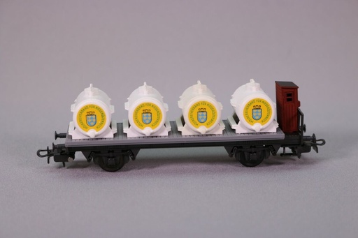 [LIL-205 10] Liliput 205 10 - Wagon porte containers à plateau avec cabine de freinage "citerne à lait Molkereiverband" - HO   