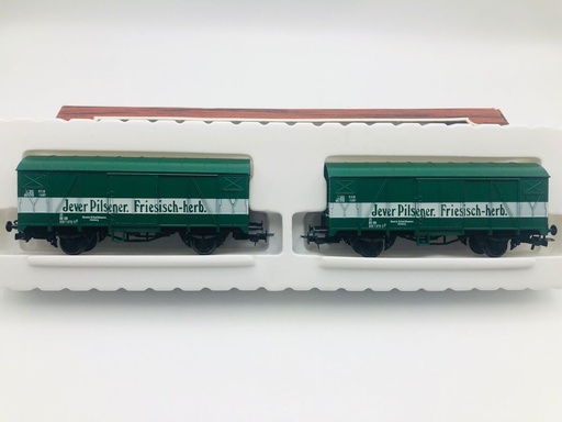 [LIL-229 03] Liliput 229 03 - composition de 2 wagons couverts pour transport de bière à 2 essieux "Jever Pilsener " - DB - HO 