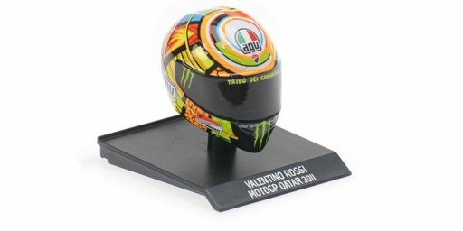 [MIN-315110056] Minichamps - Casque  Moto GP Qatar 2011 - Valentino Rossi - 1/10
