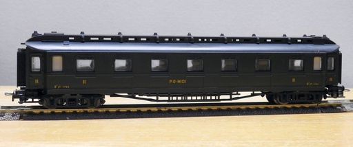 [LIL-295 22] Liliput 295 22 - Voiture grandes lignes ex DR à 2 bogies mixte de 2 ème classe type B7yfi - Chemins de fer Français "PO-MIDI" - HO      