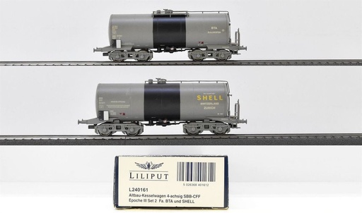 [LIL-240161] Liliput L240161 - Set 2 Wagons Citernes "BTA - SHELL" - SBB-CFF - HO 