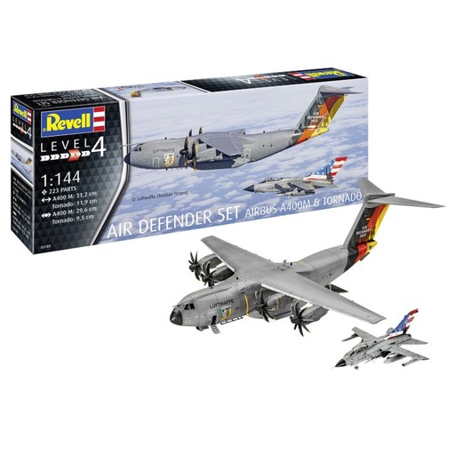 [REV-03789] Revell 03789 - Air Defender Set - Airbus A400M et Tornado - 1/144 - 31.2 et 29.6 cm long - 223 pièces 