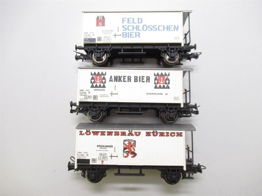 [LIL-L240004] Liliput L240004 - Set 3 Wagons Marchandises "Publicités de Bières" - SBB - HO