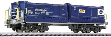 [L235584] Liliput L235584 - Wagon à benne basculante (wagon pour le transport de matières en vrac) type Fans-u - "RTS/Swietelsky" - SBB-CFF - HO - Emballage un peu défraîchi  