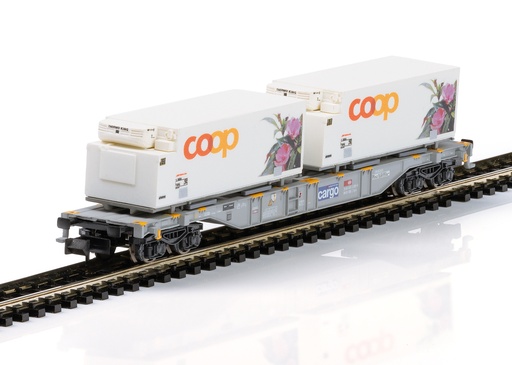 [MIT-15494] MiniTrix 15494- Wagon porte conteneurs denrées alimentaires "Coop" - Cargo - SBB-CFF - N