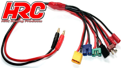 [HRC-9124] HRC - 9124 - Câble de charge multiple (EC3, MPX, XT60, CT4, Ultra T, accu RX JR) 300 mm