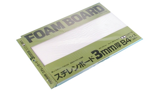[TAM-70138] Tamiya Foam Board - Mousse Deprond - Blanc épaisseur 3 mm - Format B4 364 x 257mm (1 pièce)