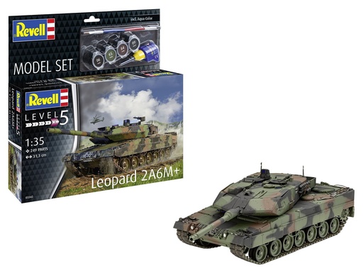 [REV-63342] Revell 63342 - Leopard 2A6M+ - 1/35 - 31.3 cm long - 249 pièces (y.c. colle, pinceau et peintures)