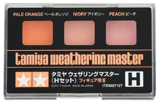 [TAM-87127] Tamiya 87127 Peinture en poudre pour modélisme - Set H pour figurine (Orange pâle, Ivoire,Pêche)