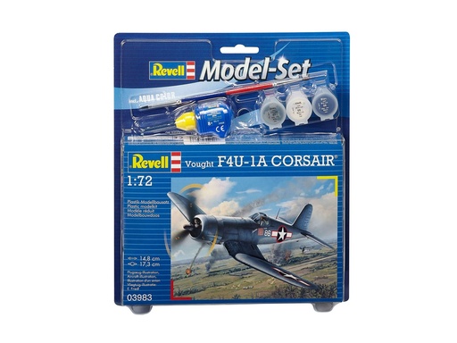 [REV-63983] Revell 03983 - Gift Set Vought F4U-1D Corsair - 1/72 - 17.3 cm envergure (y compris peinture , colle et pinceau)