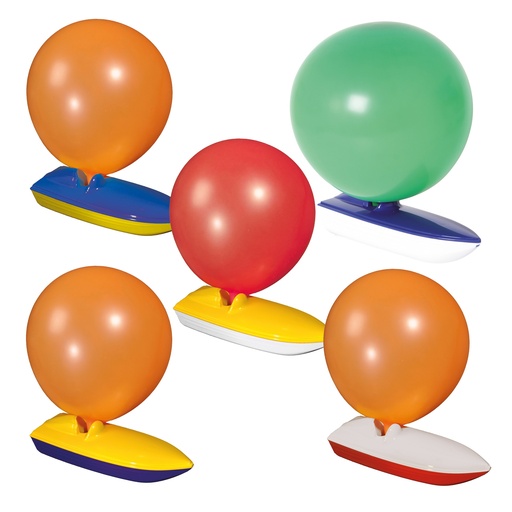 [BF-70790902] Blechfabrik - Bateau propulsé par un ballon (1 pièce) -Taille env. 19 x 6 x 5,5 cm