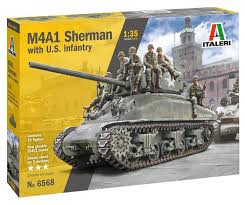 [ITA-6568] Italeri 6568 - Char M4A1 Sherman with U.S. infantry - 1/35 (Decals pour 3 versions)