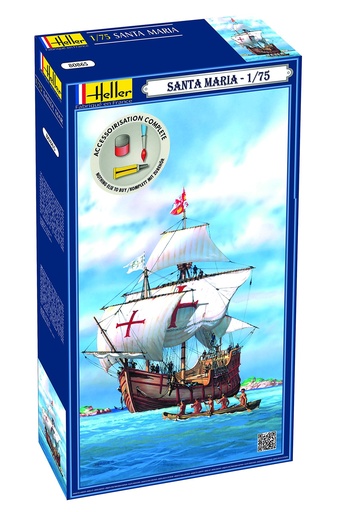 [HEL-56865] Heller 56865 - Starter Kit - Voilier Santa Maria - 1/75 (y compris colle, pinceau et 5 peintures)