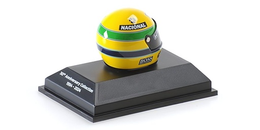 [MIN-540308512] Minichamps - Casque Ayrton Senna - First F1 Win - 1985 - 1/8 - 30th Anniversary Collection 1994 - 2024 (decalques fournis pour finition)