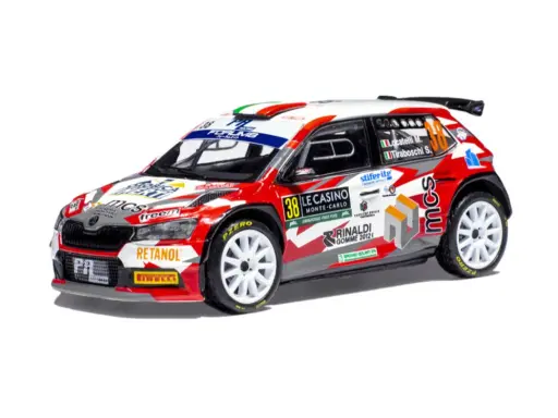 [IXO-RAM921SPLQ.22] IXO - Skoda Fabia Rally2 #38 - M. Locatelli-S.Tiraboschi - Rallye Monte-Carlo 2024 - 1/43